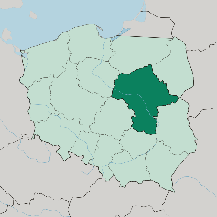 Map showing Masovian Voivodeship — In Poland