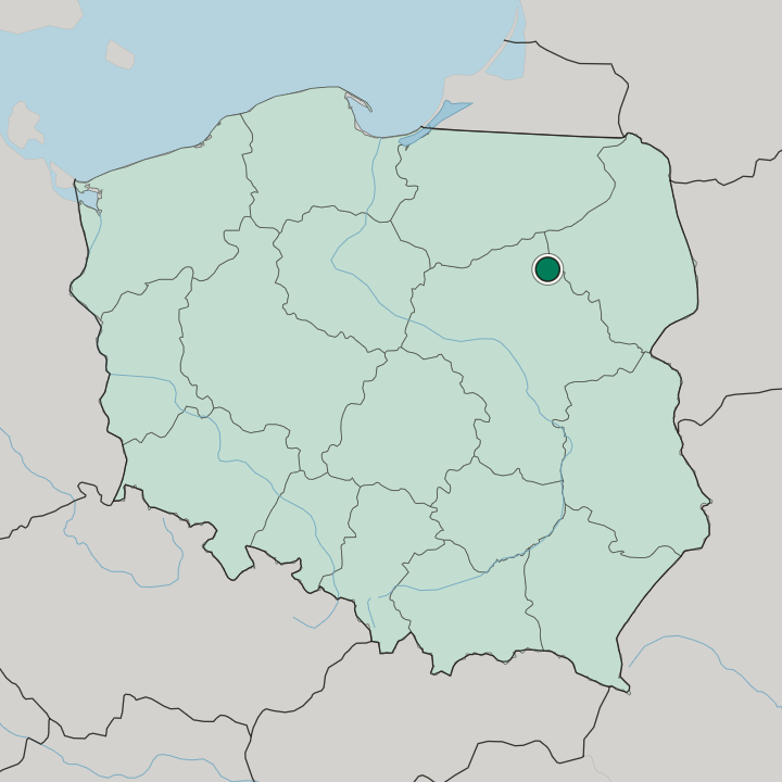 Map showing Ostrołęka — In Poland