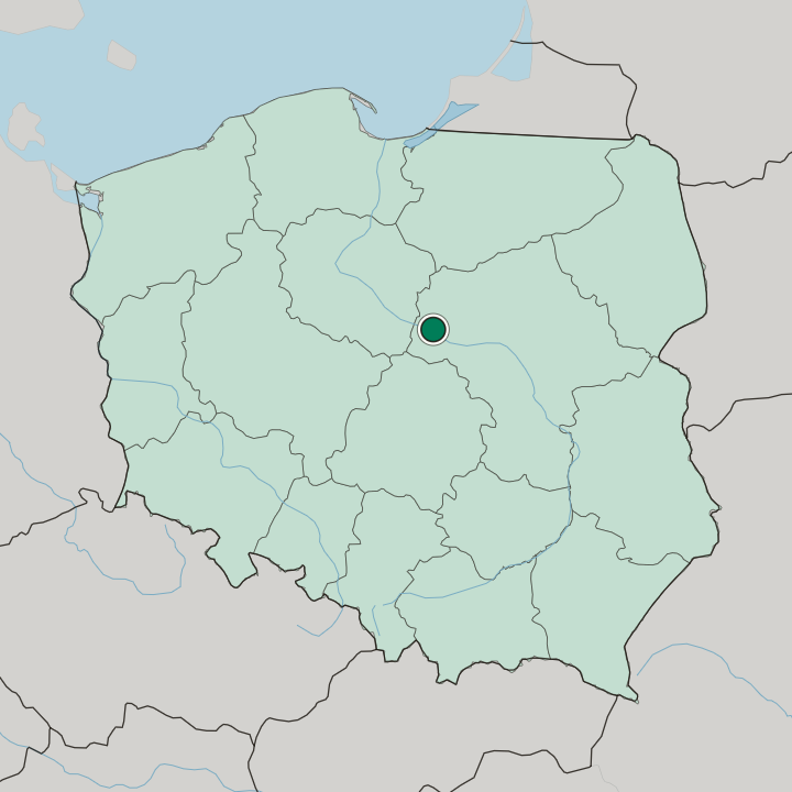 Map showing Płock — In Poland
