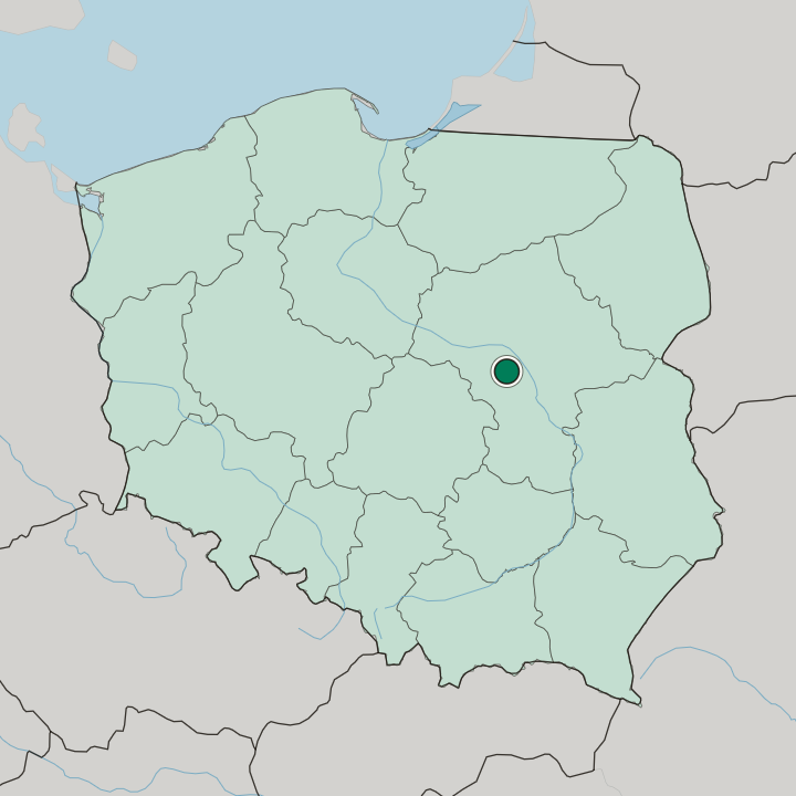 Map showing Pruszków — In Poland