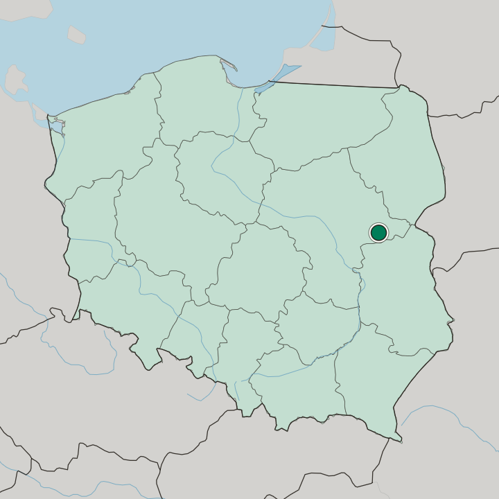 Map showing Siedlce — In Poland