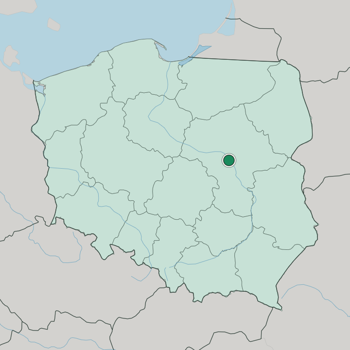Map showing Kabaty — In Poland