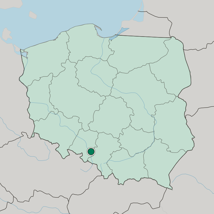 Map showing Koźle — In Poland