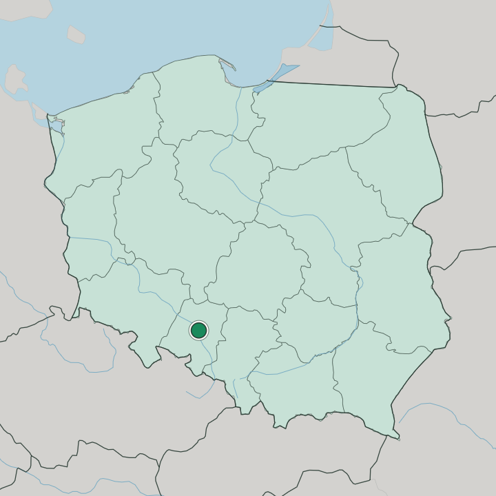 Map showing Opole — In Poland