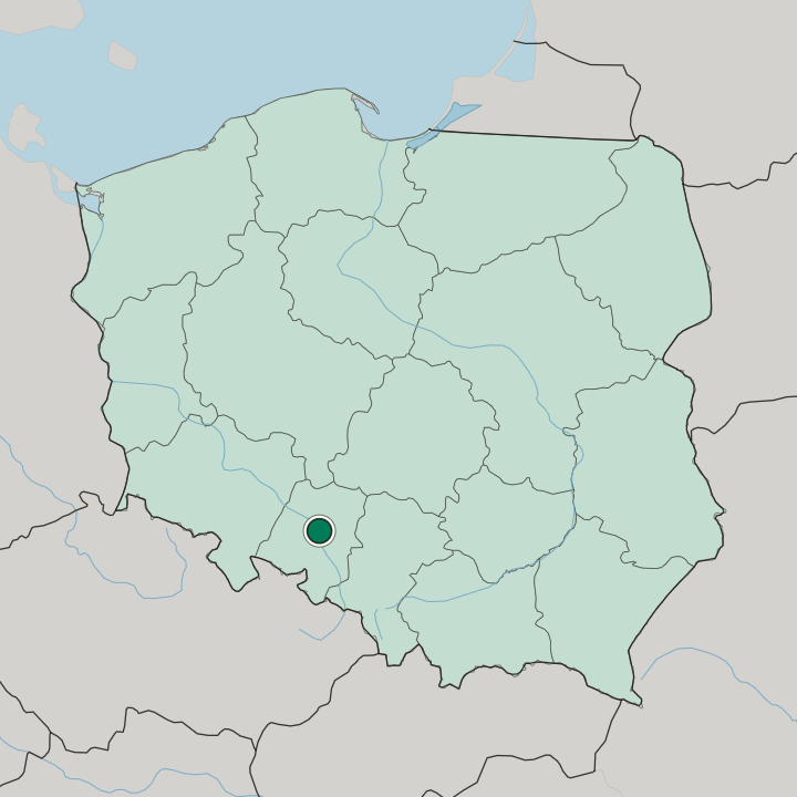 Map showing Opole — In Poland
