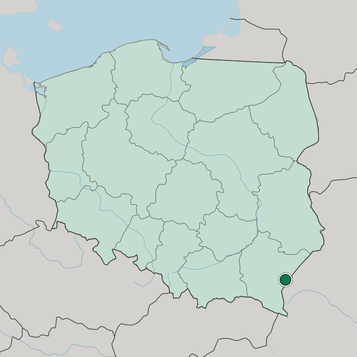 Map showing Przemyśl — In Poland