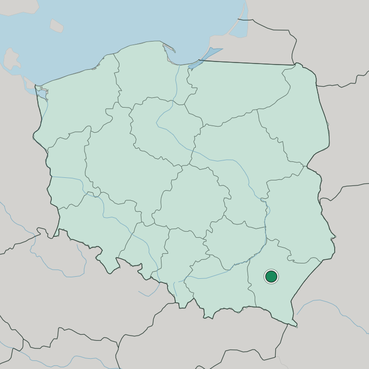 Map showing Rzeszów — In Poland