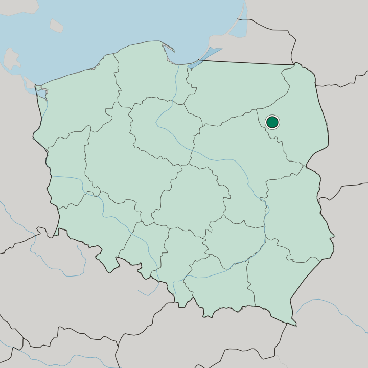 Map showing Łomża — In Poland