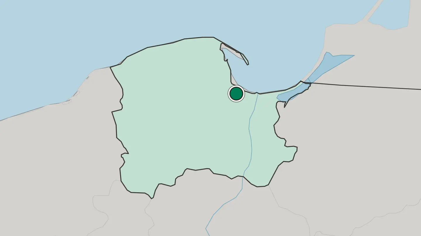 Map of Gdańsk in Poland