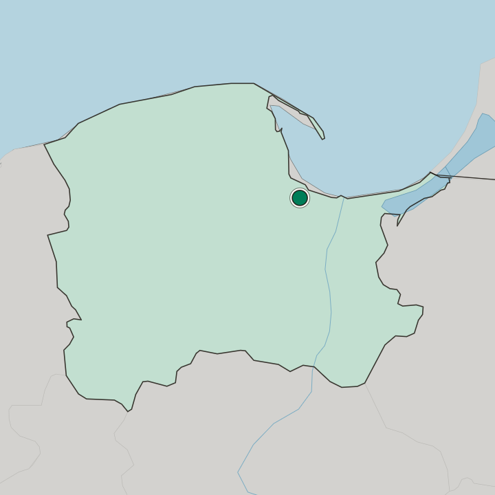 Map showing Siedlce — In Pomeranian Voivodeship