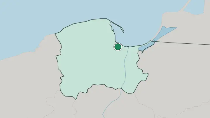Map of Gdańsk in Poland