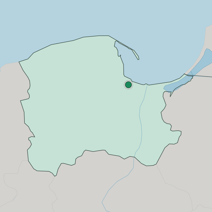 Map showing Siedlce — In Pomeranian Voivodeship