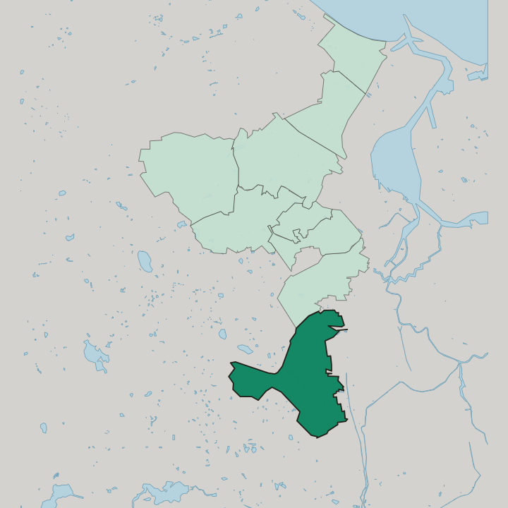 Map showing Orunia Górna-Gdańsk Południe — In Gdańsk