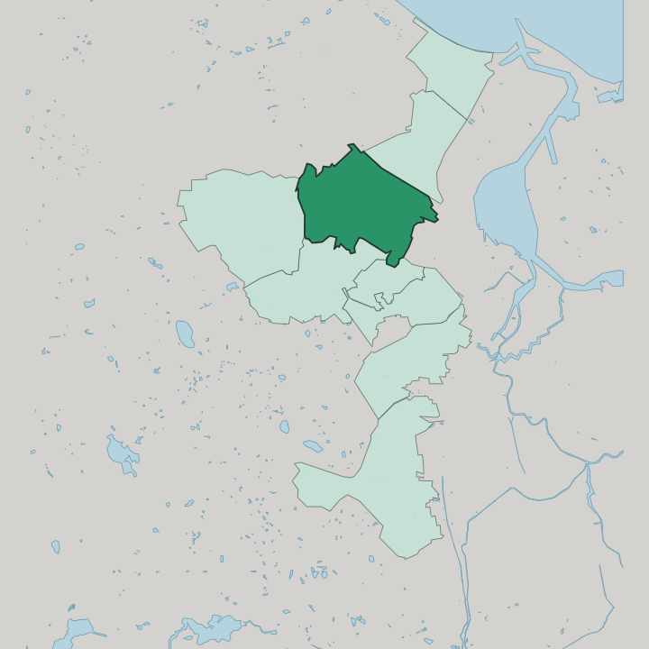 Map showing Wrzeszcz Górny — In Gdańsk
