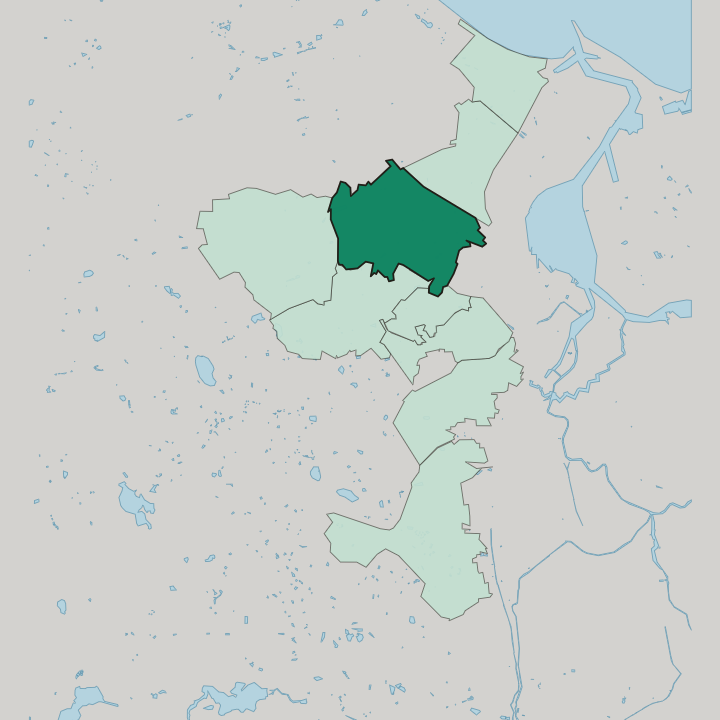 Map showing Wrzeszcz Górny — In Gdańsk