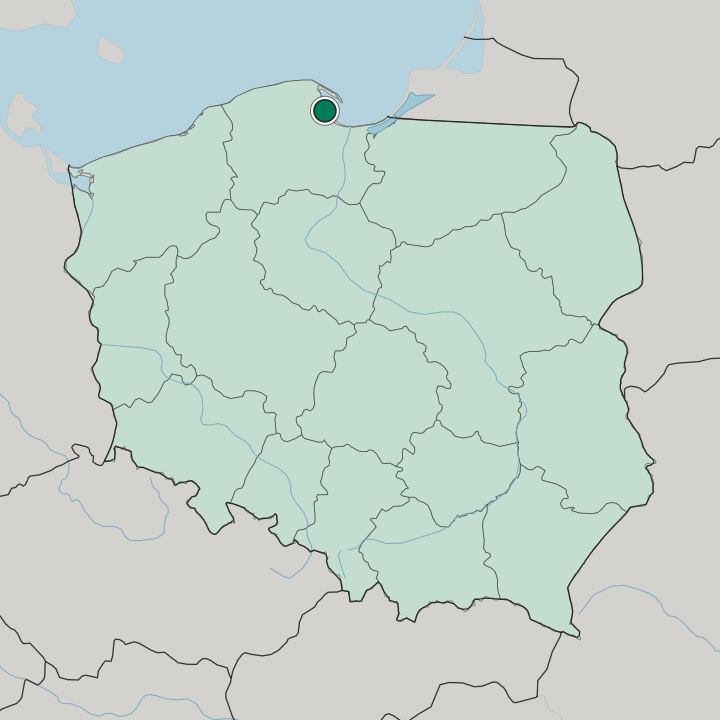 Map showing Gdynia — In Poland