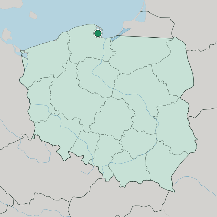 Map showing Gdynia — In Poland