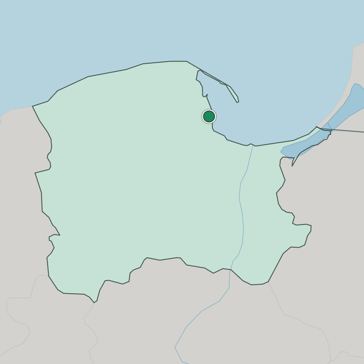 Map showing Gdynia — In Pomeranian Voivodeship