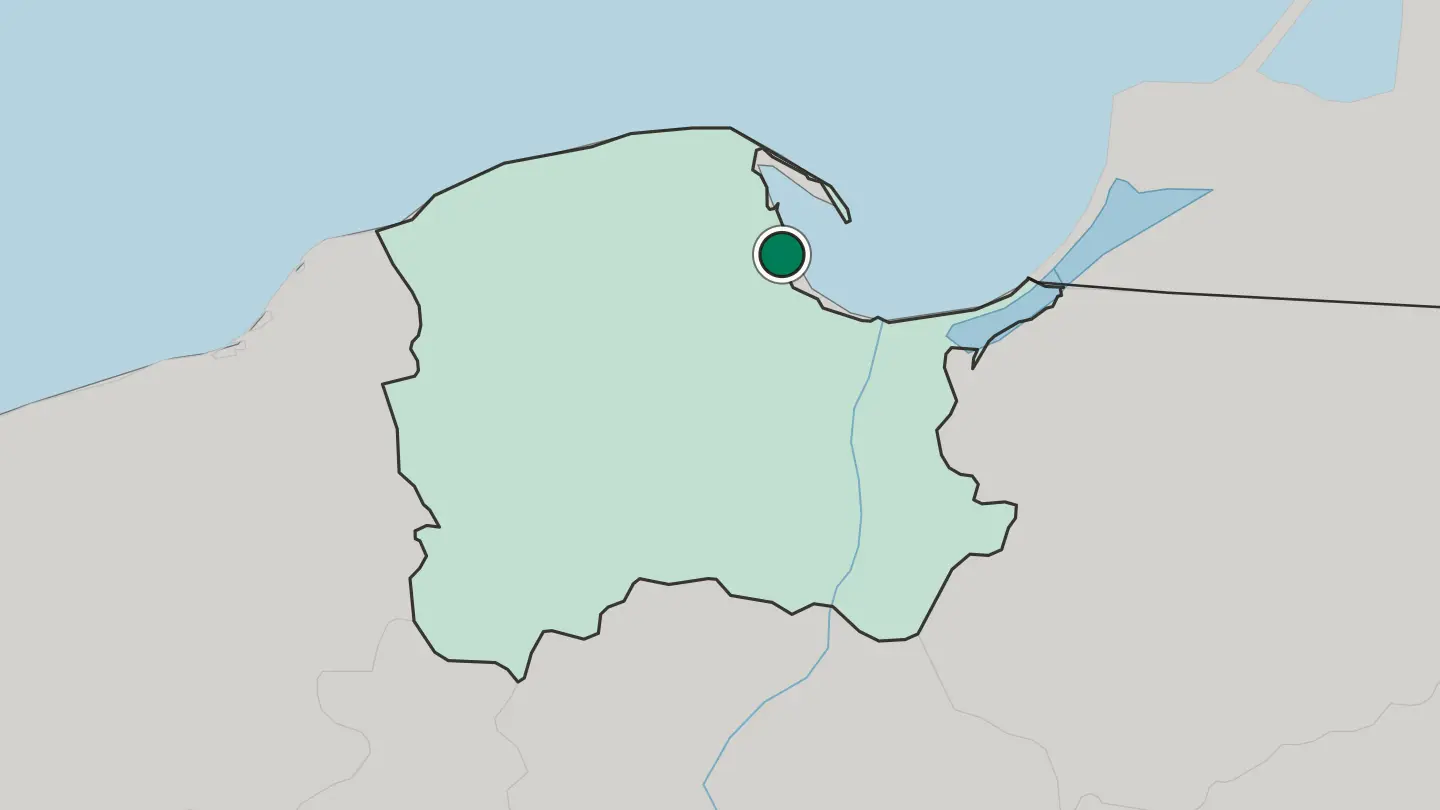 Map of Gdynia in Poland