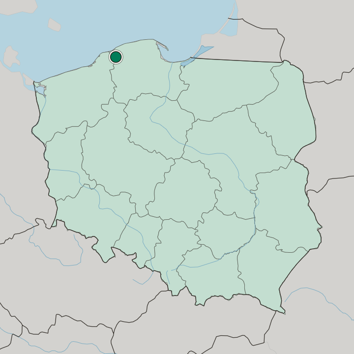 Map showing Słupsk — In Poland