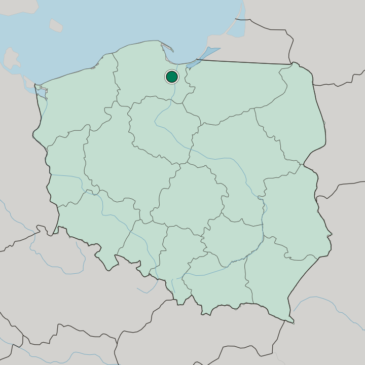 Map showing Tczew — In Poland