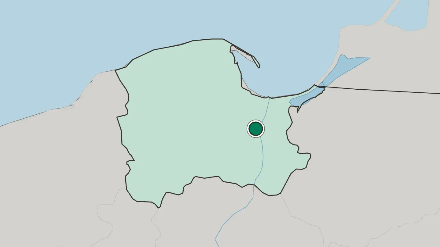 Map of Tczew in Poland