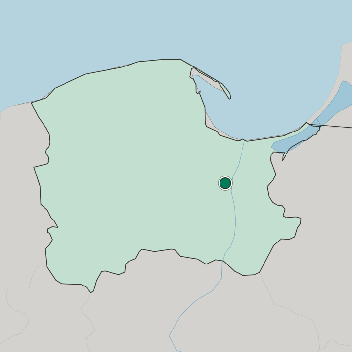 Map showing Tczew — In Pomeranian Voivodeship
