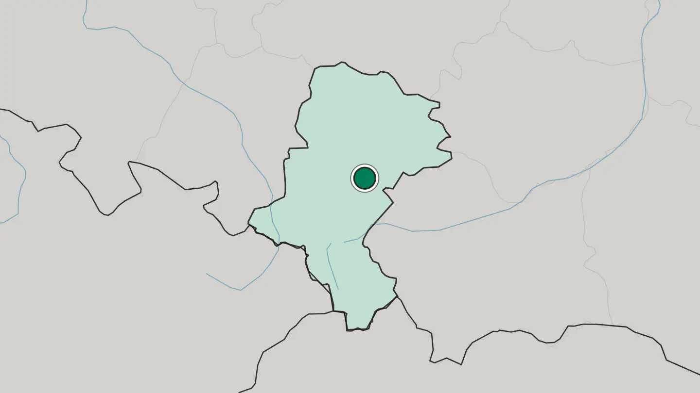 Map of Będzin in Poland