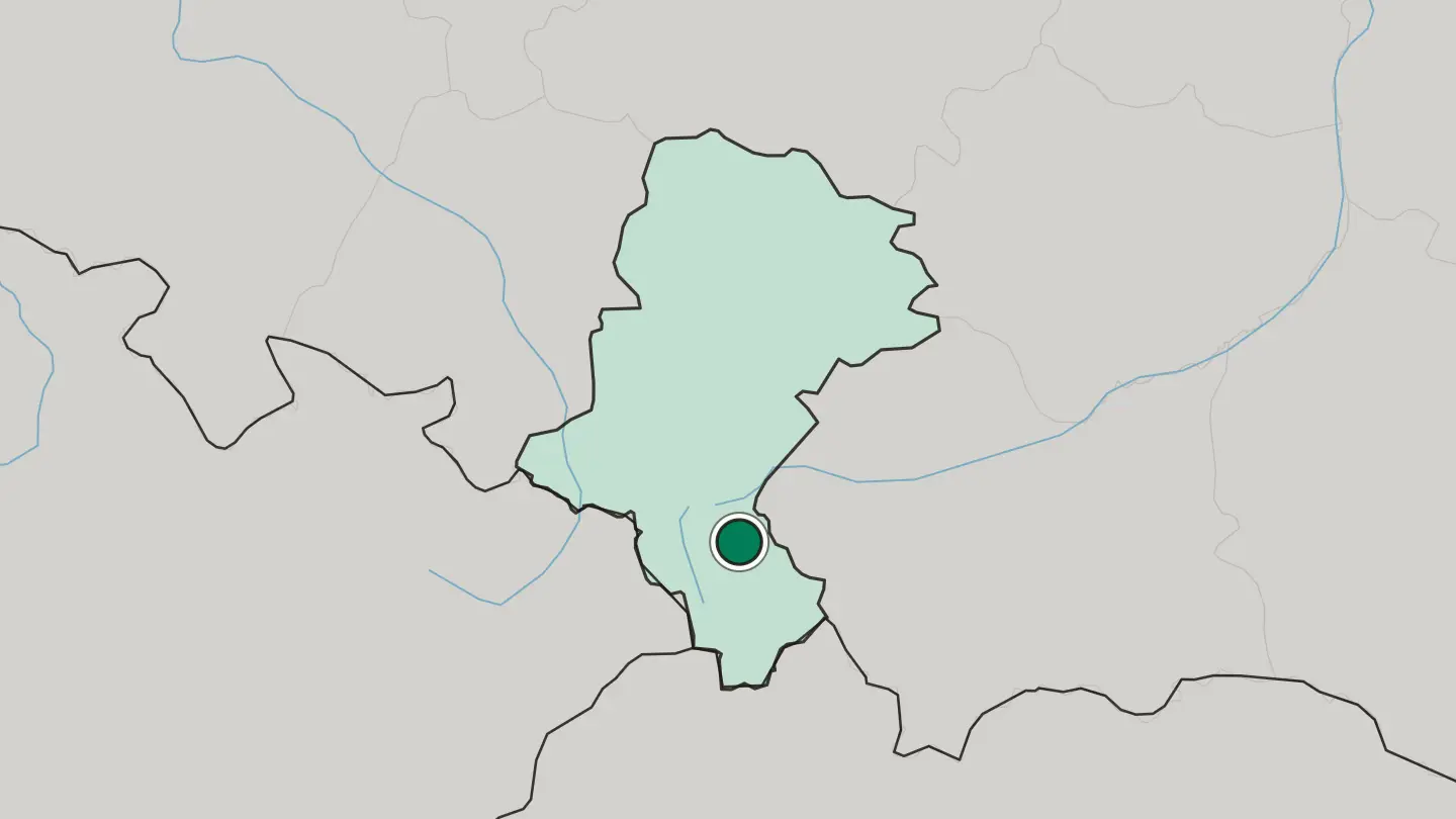 Map of Bielsko-Biala in Poland
