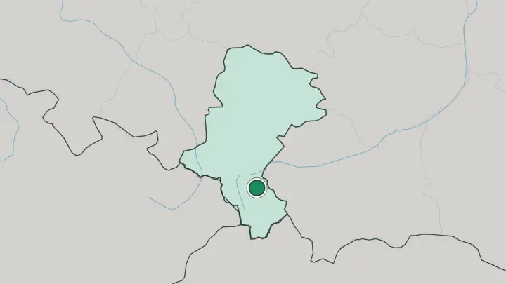 Map of Bielsko-Biala in Poland