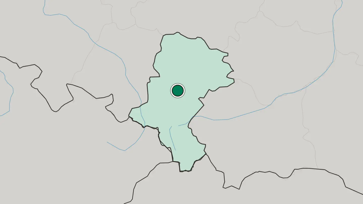 Map of Bytom in Poland