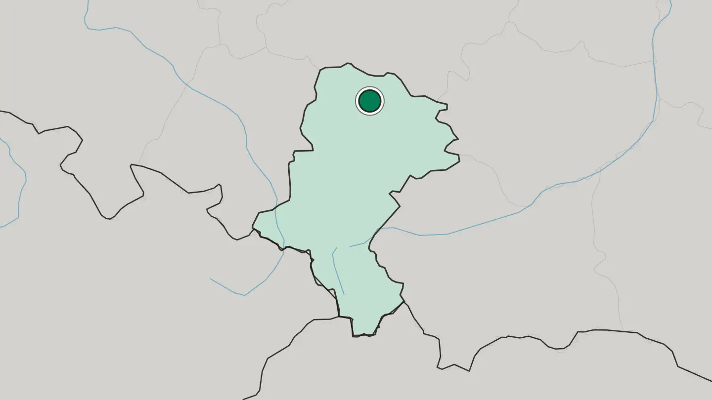 Map of Częstochowa in Poland