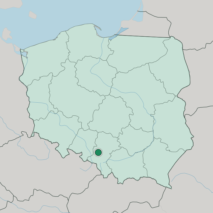 Map showing Gliwice — In Poland