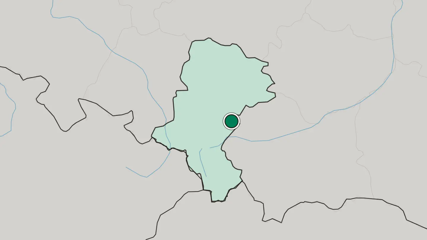 Map of Jaworzno in Poland