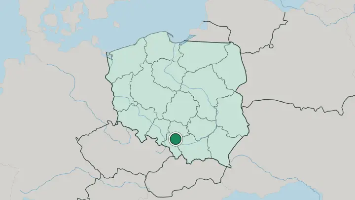 Map of Katowice in Poland