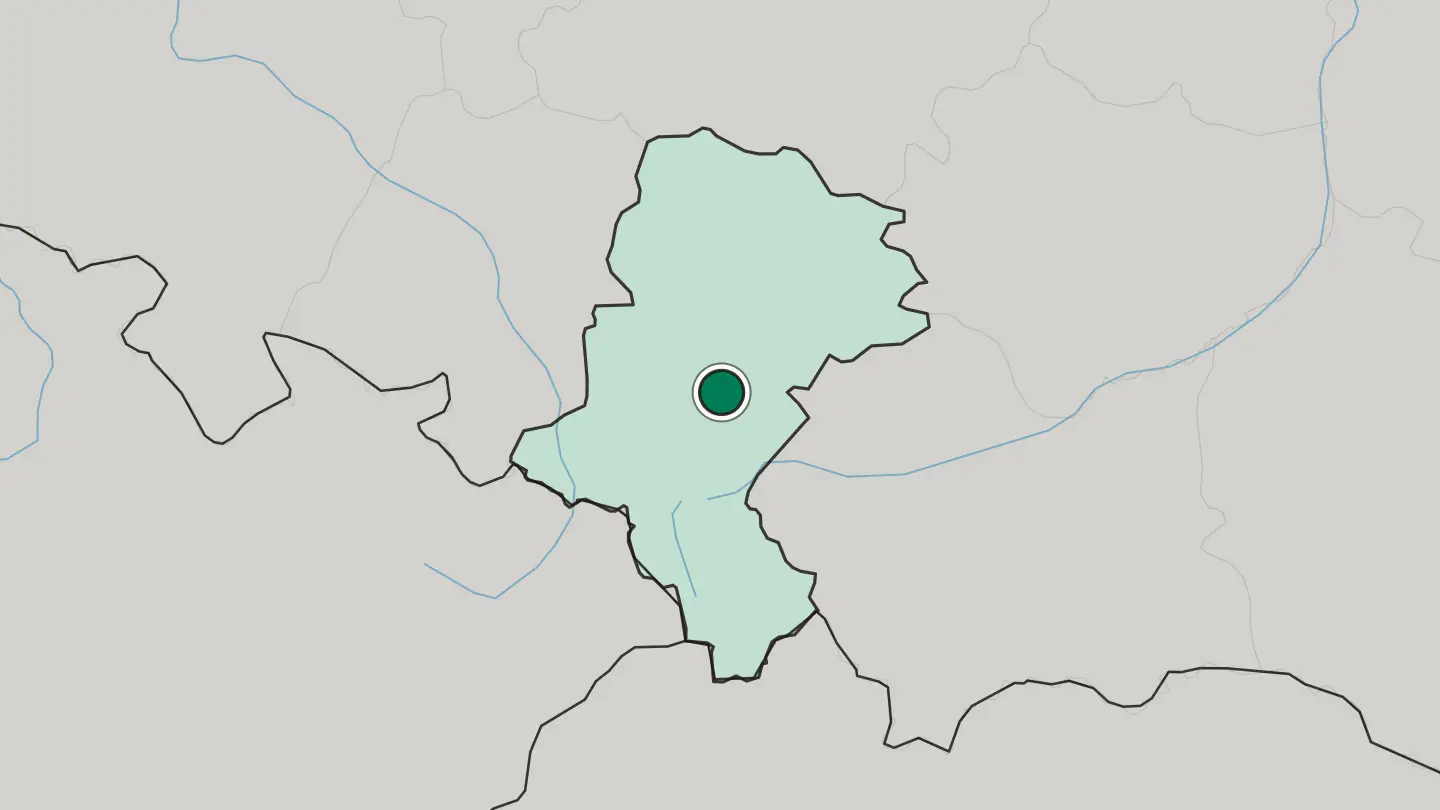 Map of Katowice in Poland