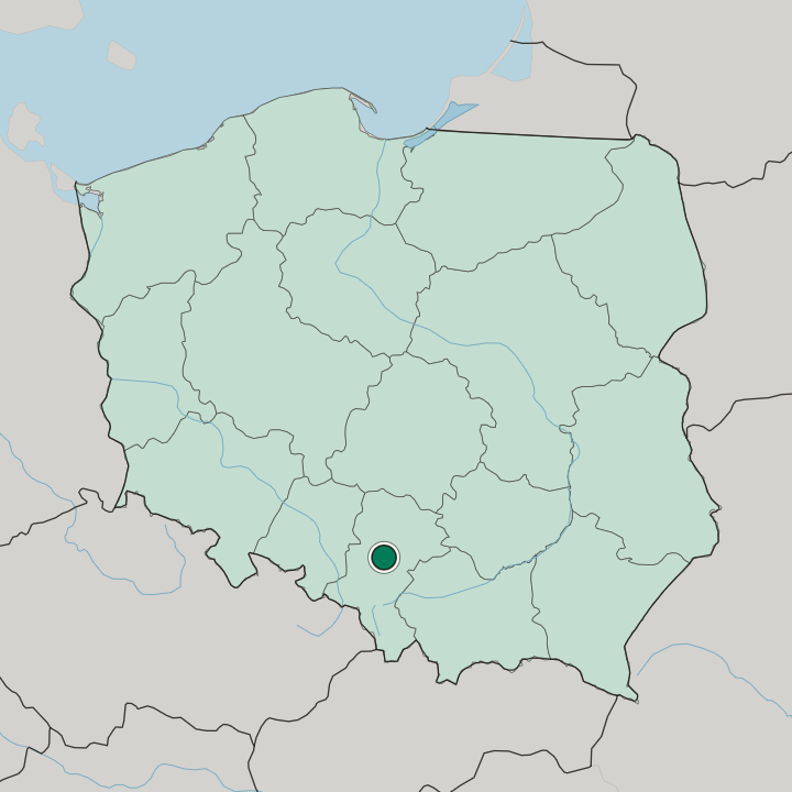Map showing Piekary Śląskie — In Poland