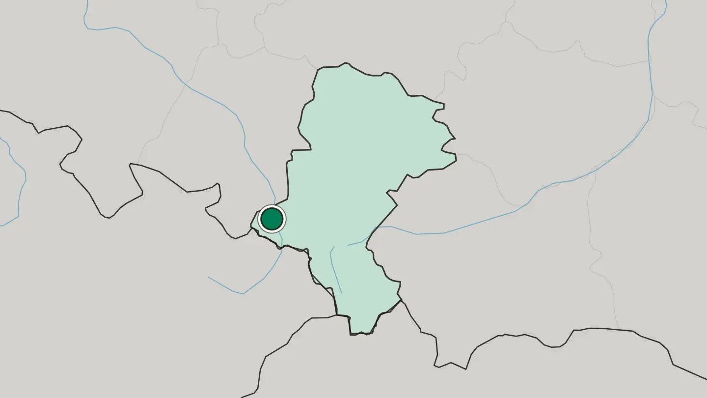 Map of Racibórz in Poland