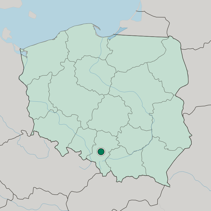Map showing Ruda Śląska — In Poland