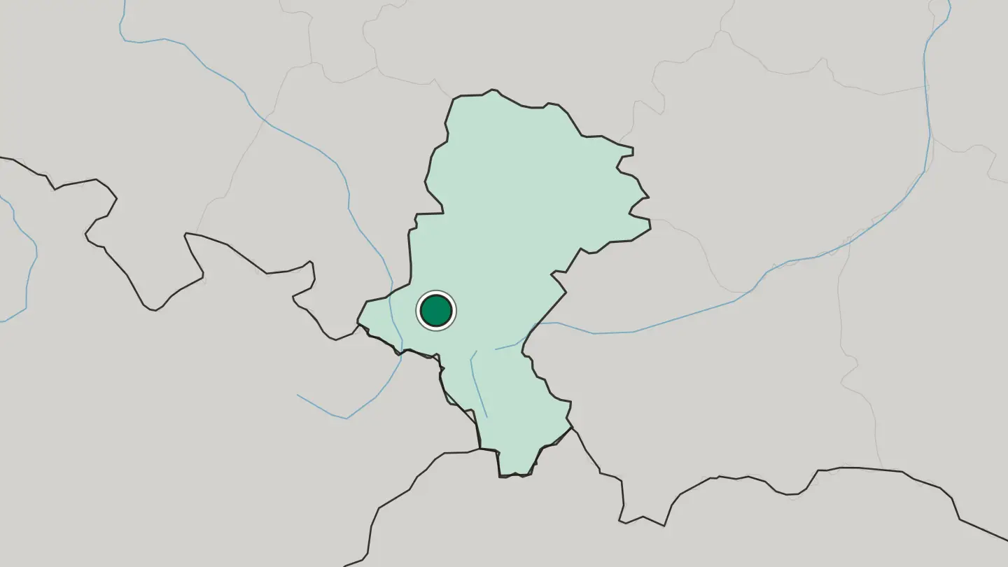 Map of Rybnik in Poland