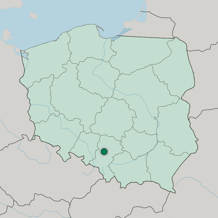 Map showing Tarnowskie Góry — In Poland