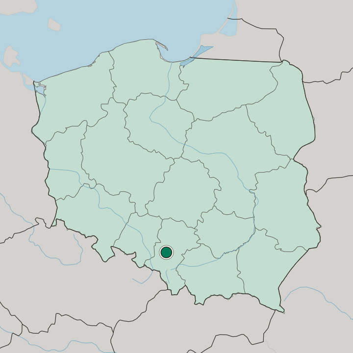 Map showing Zabrze — In Poland
