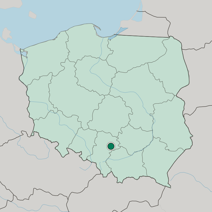 Map showing Zawiercie — In Poland