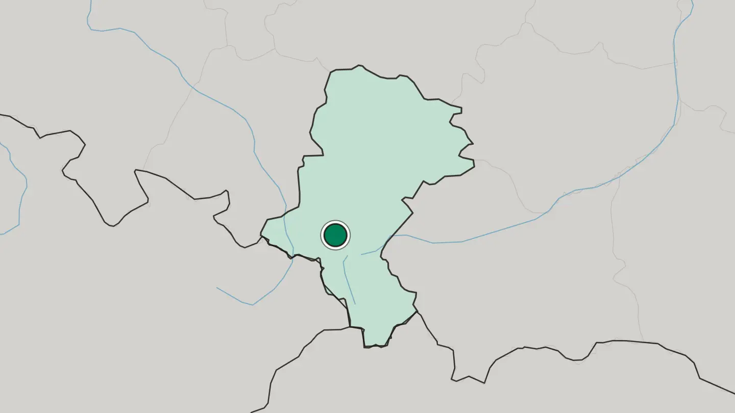 Map of Żory in Poland