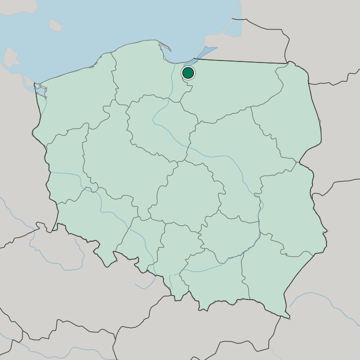 Map showing Elbląg — In Poland
