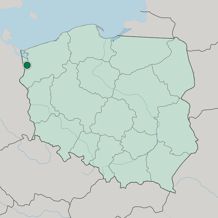 Map showing Szczecin — In Poland