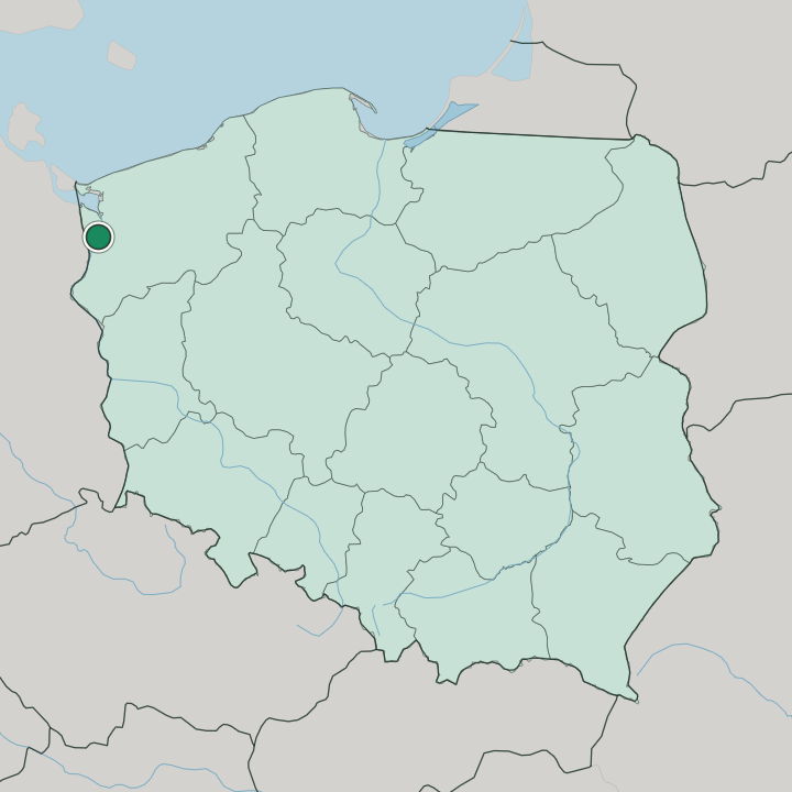 Map showing Szczecin — In Poland