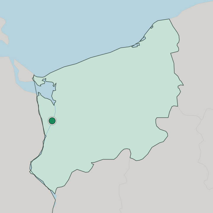 Map showing Szczecin — In West Pomeranian Voivodeship
