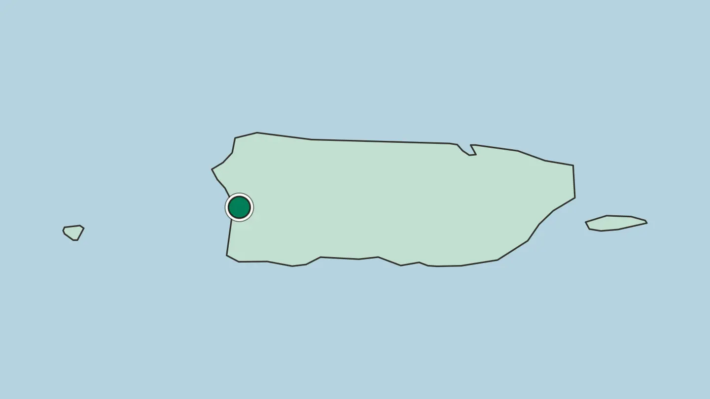 Map of Mayagüez in Puerto Rico