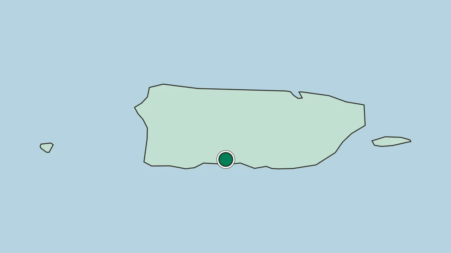 Map of Ponce in Puerto Rico